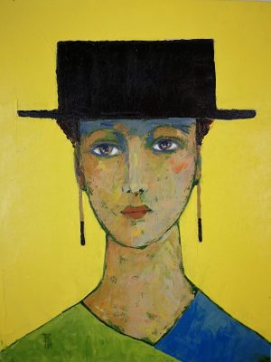 Lady in black hat